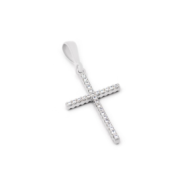 Хрестик срібний двосторонній з фіанітами 4361.21