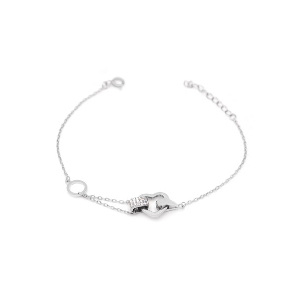 Браслет серебряный с фианитами Сердечко 5081.1