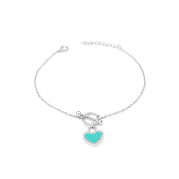 Браслет серебряный с эмалью Сердечко 5093.1
