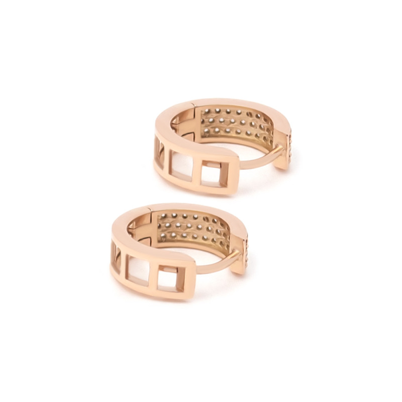 Сережки-конго золоті з фіанітами 1А2/5005