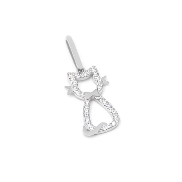 Подвеска серебряная с фианитами Котик 3169-р