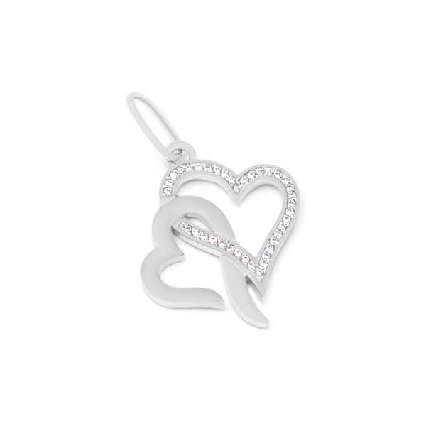 Подвеска серебряная с фианитами Сердечка 3765-р