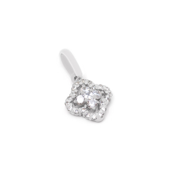 Подвеска серебряная с фианитами Клевер 38-245-р