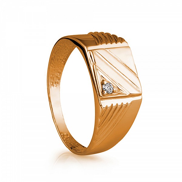 Перстень золотой с фианитом 2023.1