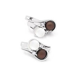 Серьги серебряные с жемчугом и фианитами 3494.2