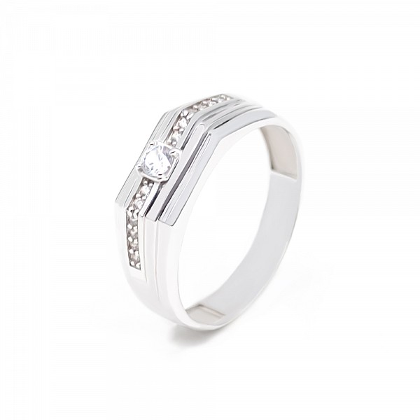 Перстень серебряный с фианитами 2830.1