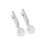Серьги серебряные с фианитами Клеверы 3369.1
