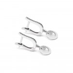 Серьги серебряные с фианитами Клеверы 3369.1