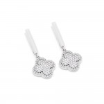 Серьги серебряные с фианитами Клеверы 3585.1