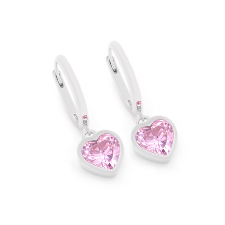 Серьги-конго серебряные с фианитами Сердечка 3794.2