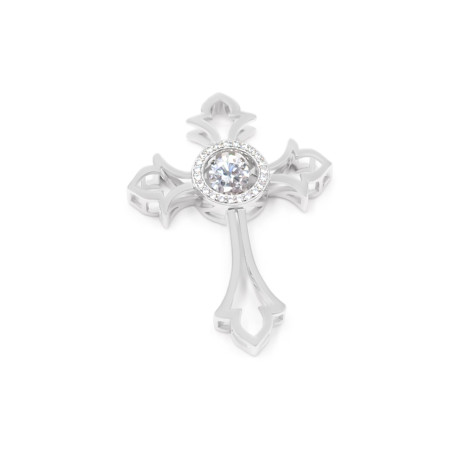 Хрестик срібний з фіанітами 4950.1