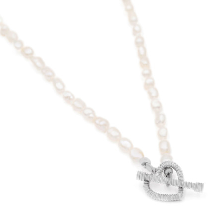 Чокер срібний з перлами Сердечко 6066.1.4