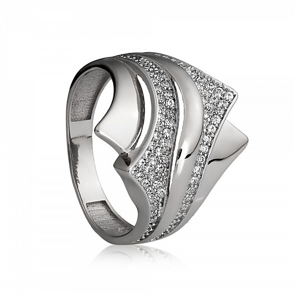 Кольцо серебряное с фианитами 2362.1