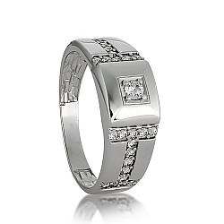 Перстень серебряный с фианитами 2744.1
