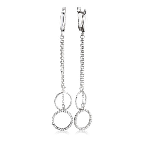 Серьги серебряные с фианитами Геометрия 3424.1