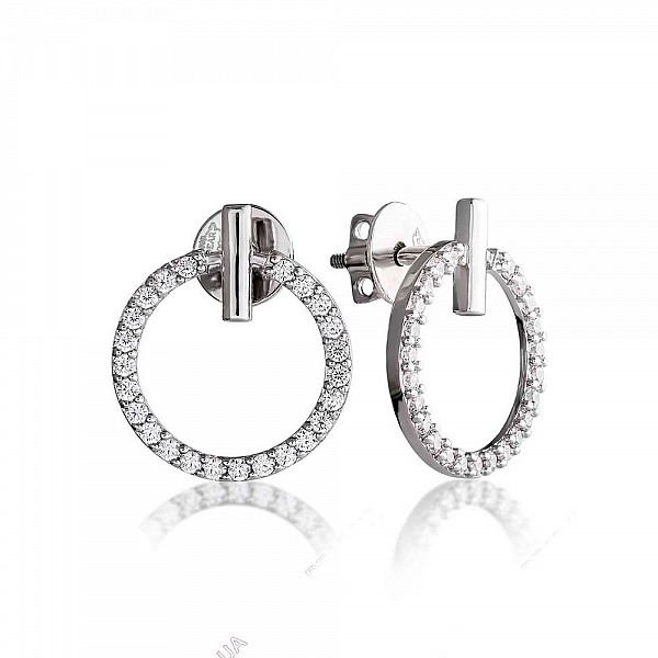 Сережки-пусети (гвоздики) срібні з фіанітами 3445.1