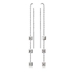 Сережки-протяжки срібні з фіанітами 3465.1