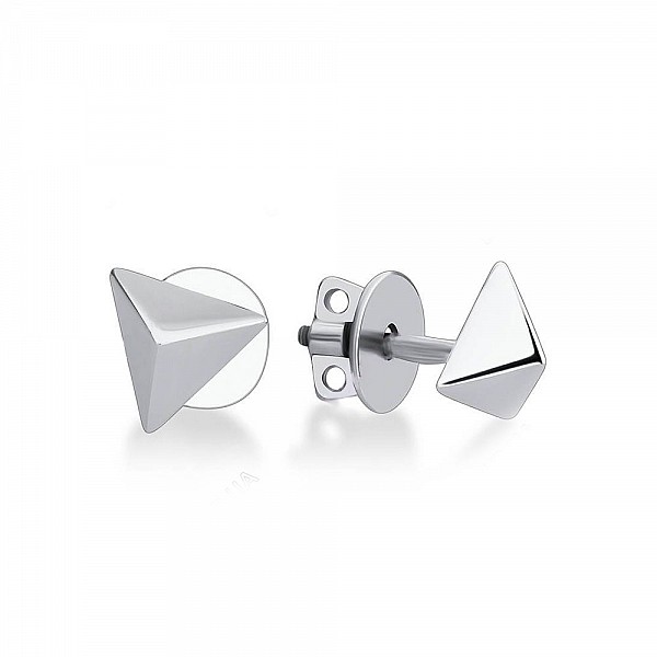 Сережки-пусети (гвоздики) срібні Трикутники 3542