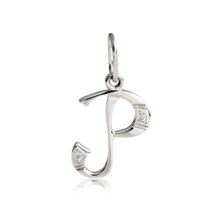 Підвіска срібна з фіанітами Літера «Р» 4004.2.1