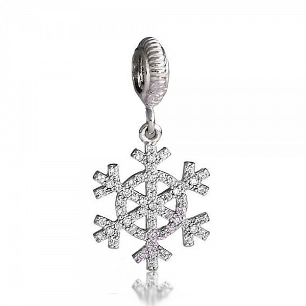 Підвіска-шарм срібна з фіанітами Сніжинка 4120.1