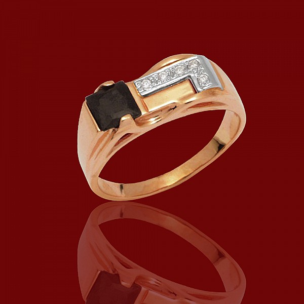 Перстень золотой с фианитами 1к1-61