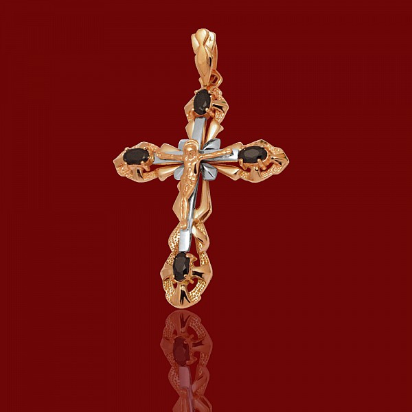 Хрестик золотий з фіанітами 1к4-106