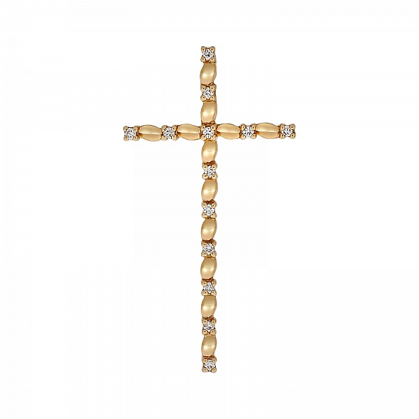 Крестик золотой с бриллиантами P24641