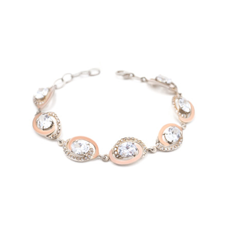 Браслет срібний з золотими вставками та фіанітами 0349.07
