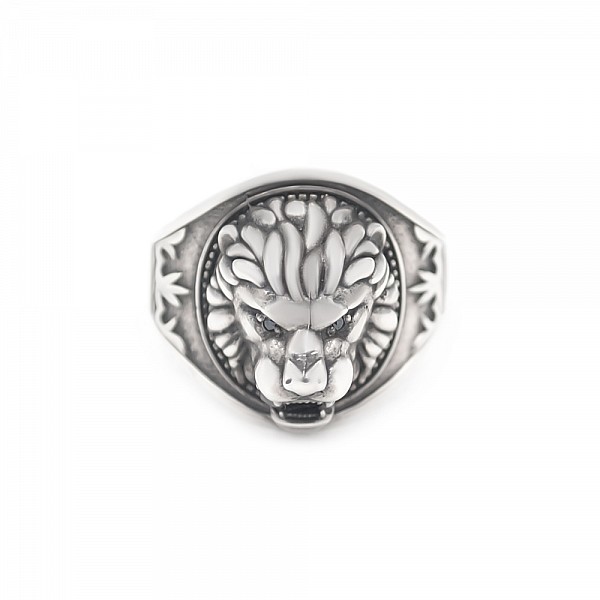Перстень срібний з фіанітами Лев 0665.10