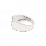 Перстень срібний з золотими вставками та обсидіаном 0723.10