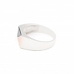 Перстень срібний з золотими вставками та обсидіаном 0727.10