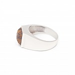 Перстень серебряный с янтарем 0785.10