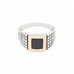 Перстень срібний з золотими вставками та оніксом 640з