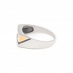 Перстень срібний з золотими вставками та фіанітами 741