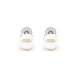Сережки-пусети (гвоздики) срібні з перлами 0066.10