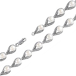 Срібний браслет з перлами 2Б006Пч