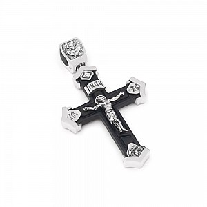 Хрестик срібний з ебеновим деревом Хр23