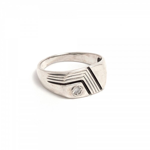 Перстень срібний з фіанітом 2_Антон