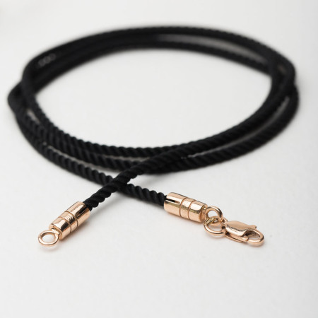 Ювелірний шнурок із золотою застібкою 1ЖШн03/2Чо