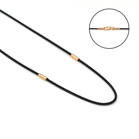 Ювелірний шнурок із золотими вставками 1ЖШн03/1-4Чо