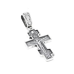 Хрестик срібний двосторонній – Розп’яття Христове, Архангел Михаїл 2Х222ч