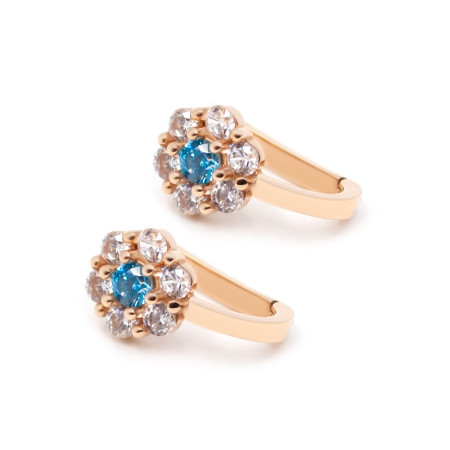 Сережки золоті з фіанітами Квіточки 1С6/50бл