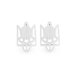 Серьги-пусеты (гвоздики) серебряные Трезубцы 2С333