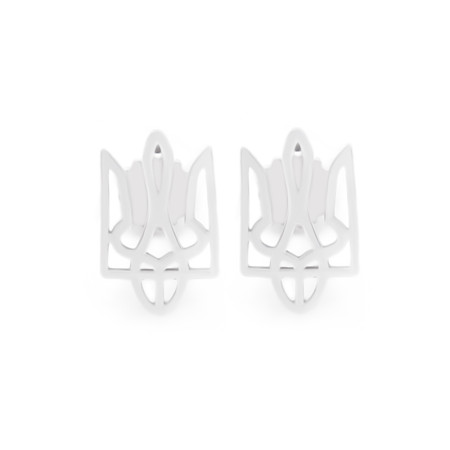 Серьги-пусеты (гвоздики) серебряные Трезубцы 2С333