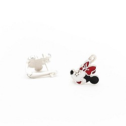 Сережки срібні з емаллю Minnie Mouse 2СДЕ21/8