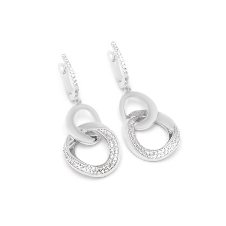 Серьги серебряные с фианитами 2СК25/19