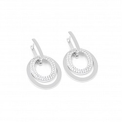 Серьги серебряные с фианитами 2СК25/30