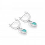 Серьги серебряные с эмалью Сердечка 2СТФе24/12 