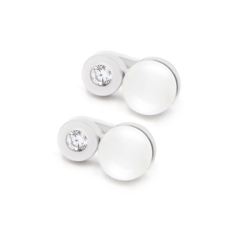 Сережки срібні з перлами та фіанітами 2СЖ24/25