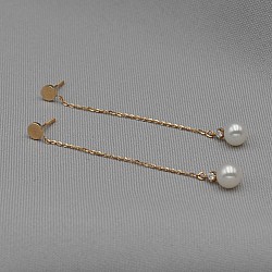 Сережки-пусети (гвоздики) золоті з діамантами та перлинами 3С097Дж